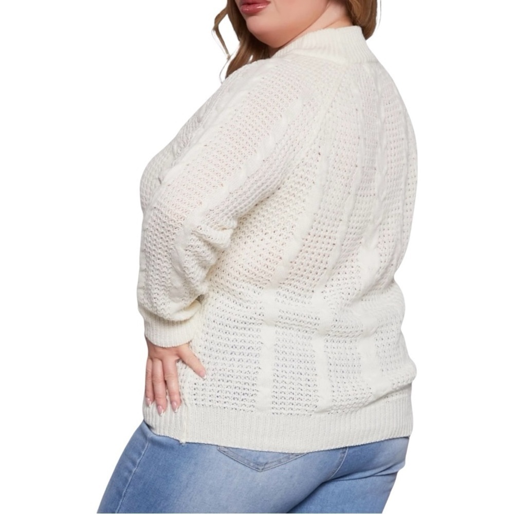 Elegant Cream Sweater for Women, Plus Size 3X - Picture 2 of 8